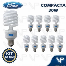 LÂMPADA COMPACTA ESPIRAL 30W 220V 6400K(BRANCO FRIO)E27 KIT10