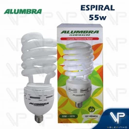 LÂMPADA COMPACTA ESPIRAL 55W 127V 6400K(BRANCO FRIO)E27