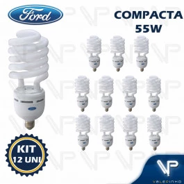 LÂMPADA COMPACTA ESPIRAL 55W 220V 6400K(BRANCO FRIO)E27 KIT12