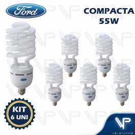 LÂMPADA COMPACTA ESPIRAL 55W 220V 6400K(BRANCO FRIO)E27 KIT6