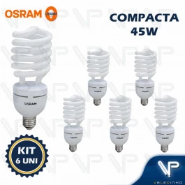 LÂMPADA COMPACTA ESPIRAL HO OSRAM  45W 220V 6500K(BRANCO FRIO)E27 DULUXSTAR TWIST KIT6