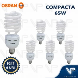 LÂMPADA COMPACTA ESPIRAL HO OSRAM  65W 220V 6500K(BRANCO FRIO)E27 DULUXSTAR TWIST KIT6