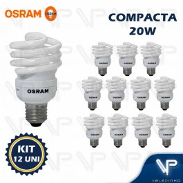 LÂMPADA COMPACTA ESPIRAL MINI OSRAM 20W 220V 6500K(BRANCO FRIO)E27 DULUXSTAR TWIST KIT12