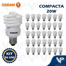 LÂMPADA COMPACTA ESPIRAL MINI OSRAM 20W 220V 6500K(BRANCO FRIO)E27 DULUXSTAR TWIST KIT36