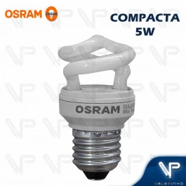 LÂMPADA COMPACTA ESPIRAL MINI OSRAM 5W 127V 2700K(BRANCO QUENTE)E27 DULUXSTAR TWIST