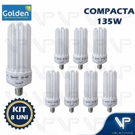 LÂMPADA COMPACTA FLUORESCENTE 8U 135W 127V 6500K(BRANCO FRIO)E40 HIGH LUMEN KIT8