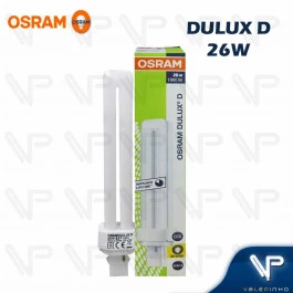 LÂMPADA COMPACTA OSRAM DULUX D 2PINOS 26W 2700K(BRANCO QUENTE)G24D-3