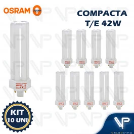 LÂMPADA COMPACTA OSRAM DULUX T/E 4PINOS 42W 2700K(BRANCO QUENTE)GX24q-4 KIT10