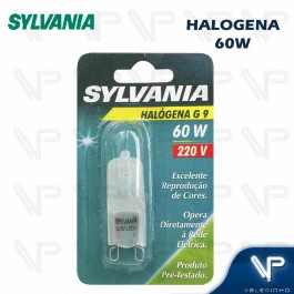 LÂMPADA HALÓGENA CÁPSULA 60W 220V 3000K(BRANCO QUENTE)G9 FOSCA