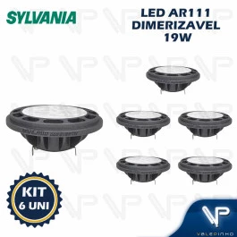LAMPADA LED AR111 19W 127V 25G 3000K(BRANCO QUENTE)G53 DIMERIZÁVEL KIT6