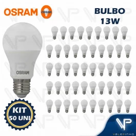 LÂMPADA LED BULBO OSRAM 13W 3000K(BRANCO QUENTE)E27 BIVOLT KIT50