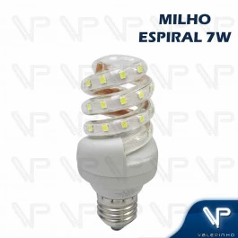 LÂMPADA LED ESPIRAL MILHO 7W 6000K (BRANCO FRIO) E27 BIVOLT