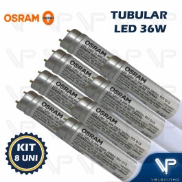 LÂMPADA LED TUBULAR HO T8 OSRAM 240CM 36W 6500K(BRANCO FRIO)G13 LEITOSA BIVOLT KIT8