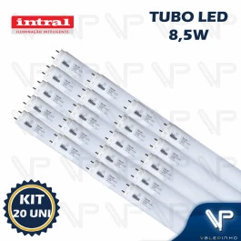 LÂMPADA LED TUBULAR T8 60CM 8,5W 3000K(BRANCO QUENTE)G13 BIVOLT LEITOSA KIT20