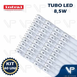 LÂMPADA LED TUBULAR T8 60CM 8,5W 3000K(BRANCO QUENTE)G13 BIVOLT LEITOSA KIT40