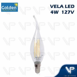 LÂMPADA LED VELA CHAMA 4W 127V 1800K(BRANCO QUENTE)E14 