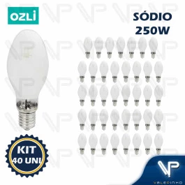 LÂMPADA VAPOR DE SÓDIO OVOIDE 250W 2000K(BRANCO QUENTE)E40 SON-E KIT40