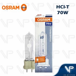 LÂMPADA VAPOR METÁLICO OSRAM HCI-T     70W 4200K(BRANCO NEUTRO)G12 942 NDL