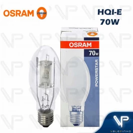 LÂMPADA VAPOR METALICO OVOIDE OSRAM  70W 4200K(BRANCO NEUTRO)E27 TRANSPARENTE HQI-E NDL