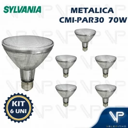 LÂMPADA VAPOR METÁLICO PAR30 70W 40G 3000K(BRANCO QUENTE)E27 KIT6