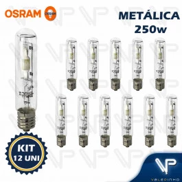 LÂMPADA VAPOR METÁLICO TUBULAR OSRAM   250W 5500K(BRANCO FRIO)E40 HQI-T KIT12