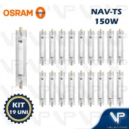 LÂMPADA VAPOR SÓDIO DUPLO CONTATO OSRAM 150W 2000K(BRANCO QUENTE)RX7S NAV/SON-TS SUPER KIT19