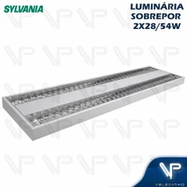 LUMINÁRIA DE SOBREPOR 120X30CM C/ALETA DE ALUMINIO PARA LÂMPADA T5 2x18W 28W 54W 