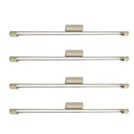 LUMINARIA TUBULAR SOBREPOR 120CM COM LÂMPADA LED 1X18W 6500K(BRANCO FRIO)BEGE KIT4