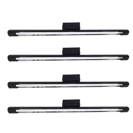LUMINARIA TUBULAR SOBREPOR 120CM COM LÂMPADA LED 1X18W 6500K(BRANCO FRIO)PRETO KIT4