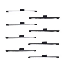 LUMINARIA TUBULAR SOBREPOR 120CM COM LÂMPADA LED 1X18W 6500K(BRANCO FRIO)PRETO KIT8