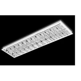 LUMINÁRIA CALHA COMERCIAL EMBUTIR 60X30CM C/ALETA PARA LÂMPADA T8 2x9W 16W 20W