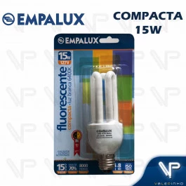 LÂMPADA COMPACTA 3U 15W 127V 6400K(BRANCO FRIO)E27