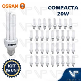 LÂMPADA COMPACTA 3U OSRAM 20W 220V 6500K(BRANCO FRIO)E27 DULUXSTAR KIT36