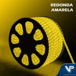 MANGUEIRA LED REDONDA 2 FIOS AMARELO 127V 100 METROS