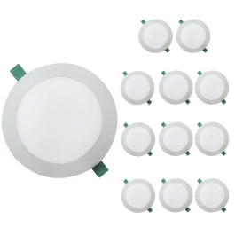 PAINEL PLAFON LED 13W EMBUTIR REDONDO 3000K(BRANCO QUENTE)220v KIT12