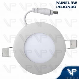 PAINEL PLAFON LED 3W EMBUTIR REDONDO 3000K(BRANCO QUENTE)BIVOLT