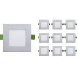 PAINEL PLAFON LED 6W EMBUTIR QUADRADO 3000K(BRANCO QUENTE)BIVOLT KIT10