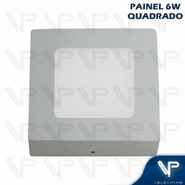 PAINEL PLAFON LED   6W SOBREPOR QUADRADO 3000K(BRANCO QUENTE)BIVOLT