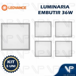 PAINEL PLAFON LED LEDVANCE 36W EMBUTIR 62x62CM 4000K (BRANCO NEUTRO) BIVOLT KIT5