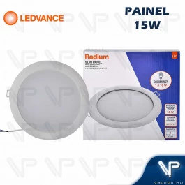 PAINEL PLAFON LED LEDVANCE/RADIUM 15W EMBUTIR REDONDO 6500K(BRANCO FRIO) BIVOLT 