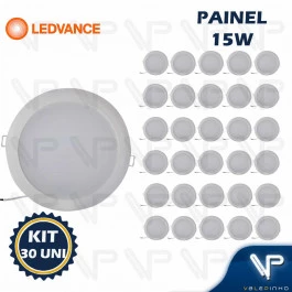 PAINEL PLAFON LED LEDVANCE/RADIUM 15W EMBUTIR REDONDO 6500K(BRANCO FRIO) BIVOLT KIT30