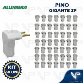 PINO GIGANTE MACHO BRANCO 2P 10A KIT50