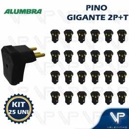 PINO GIGANTE MACHO PRETO 2P+T 20A KIT25