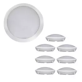 PLAFON ARANDELA HERMETICA LED SMD 14W SOBREPOR REDONDO 4000K(BRANCO NEUTRO) BIVOLT IP66 KIT8