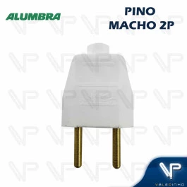 PLUGUE PINO MACHO BRANCO 2P 10A