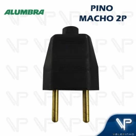 PLUGUE PINO MACHO PRETO 2P 10A