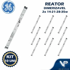 REATOR ELETRÔNICO DIMERIZÁVEL GE 2x14W 21W 28W 35W 220V KIT10