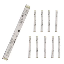 REATOR ELETRÔNICO DIMERIZÁVEL P/LÂMPADA FLUORESCENTE 2X28W 35W 49W 54W 58W x 220V KIT10