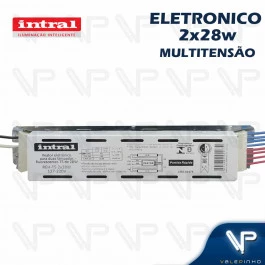 REATOR ELETRÔNICO INTRAL P/LÂMPADA FLUORESCENTE 2X28W MULTITENSÃO