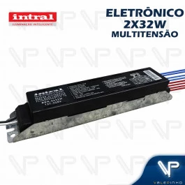 REATOR ELETRÔNICO INTRAL P/LÂMPADA FLUORESCENTE 2X32W MULTITENSÃO REH